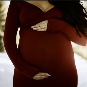 Red Maternity Dress Photo Shoot